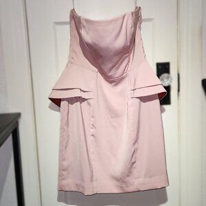 H&M Blush Peplum Strapless Dress